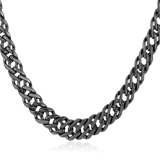 6MM Chain Link Necklace Black Plated