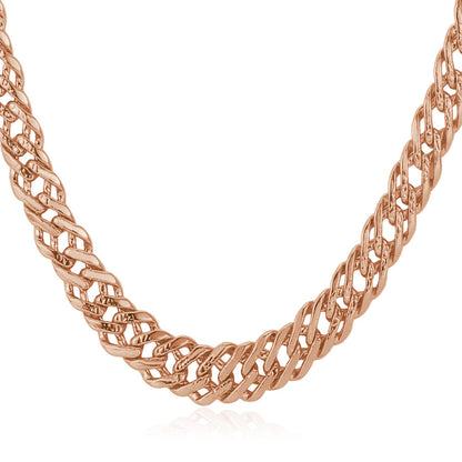 6MM Chain Link Necklace Rose Gold Plated