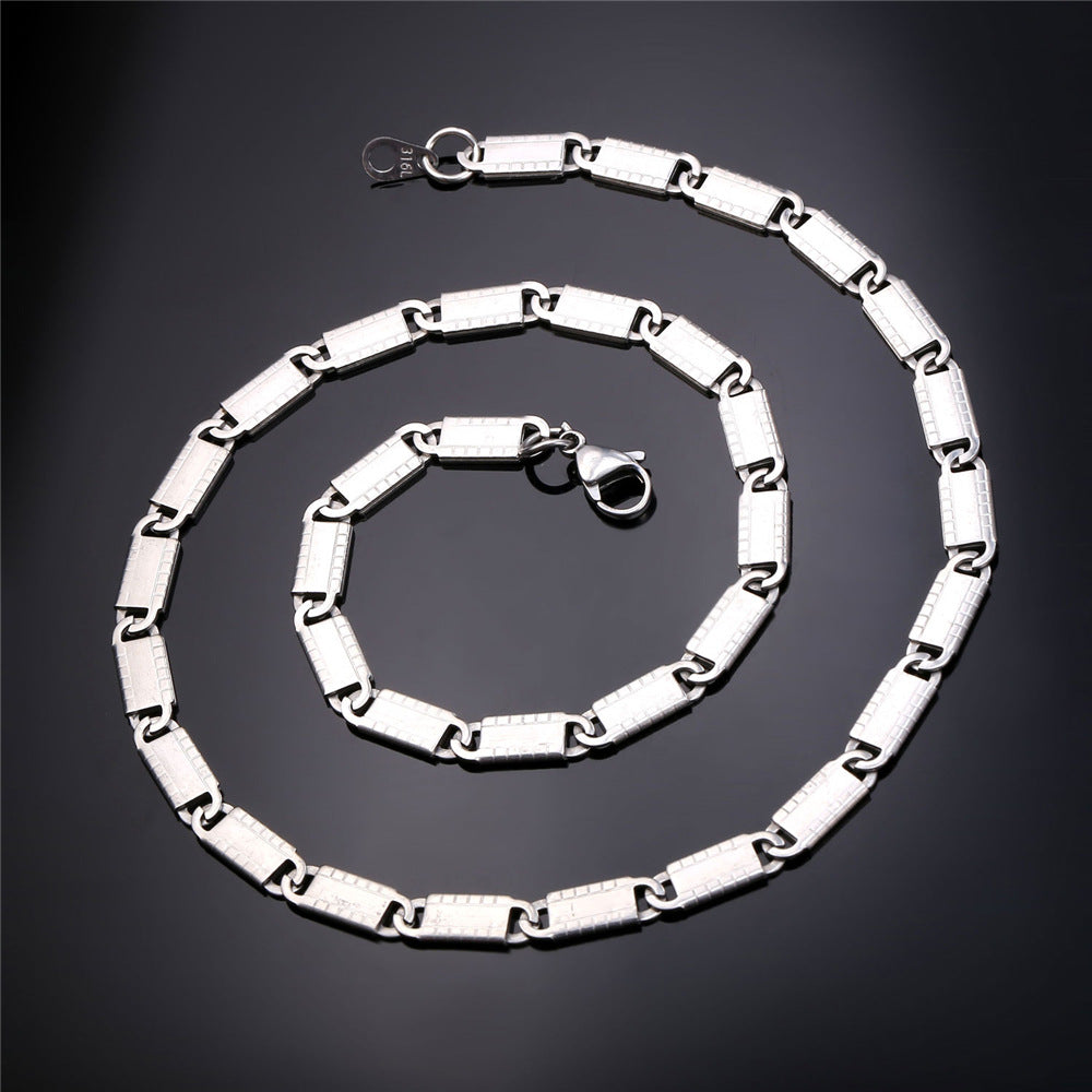 6MM Chain Link Necklace for Women Men in stainless steel