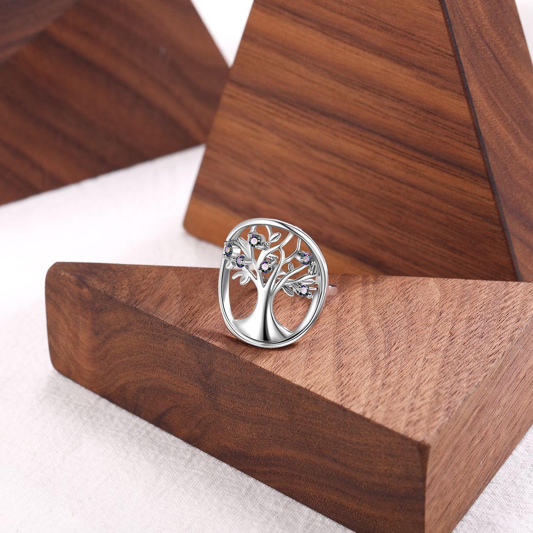 ⚡Flash Sale Adjustable Sterling Silver Family Tree of Life Ring