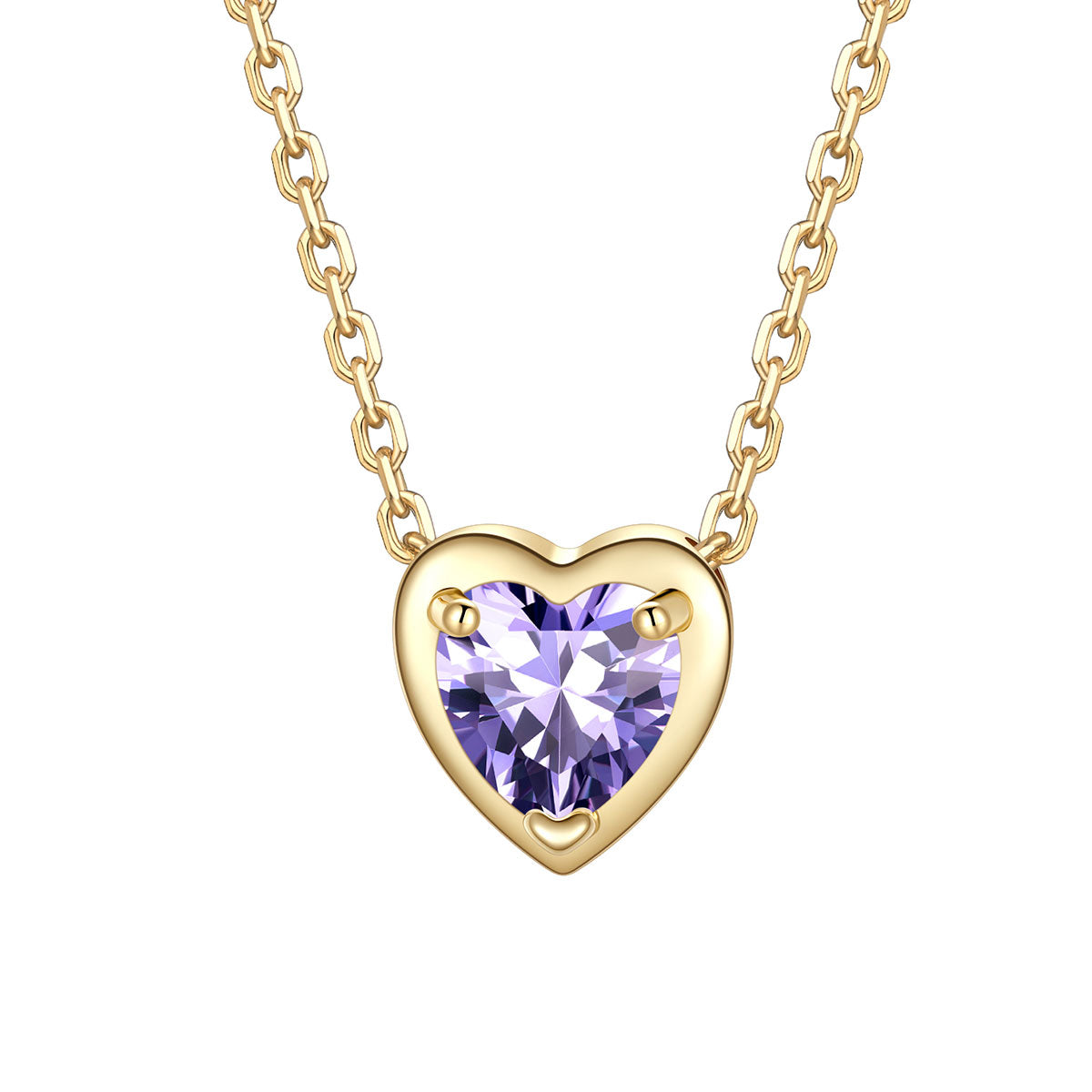 Heart June Birthstone Necklace on a white background