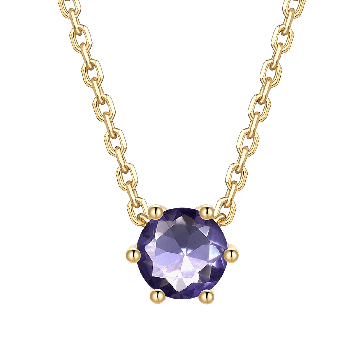 Round Cut June Birthstone Necklace on a white background