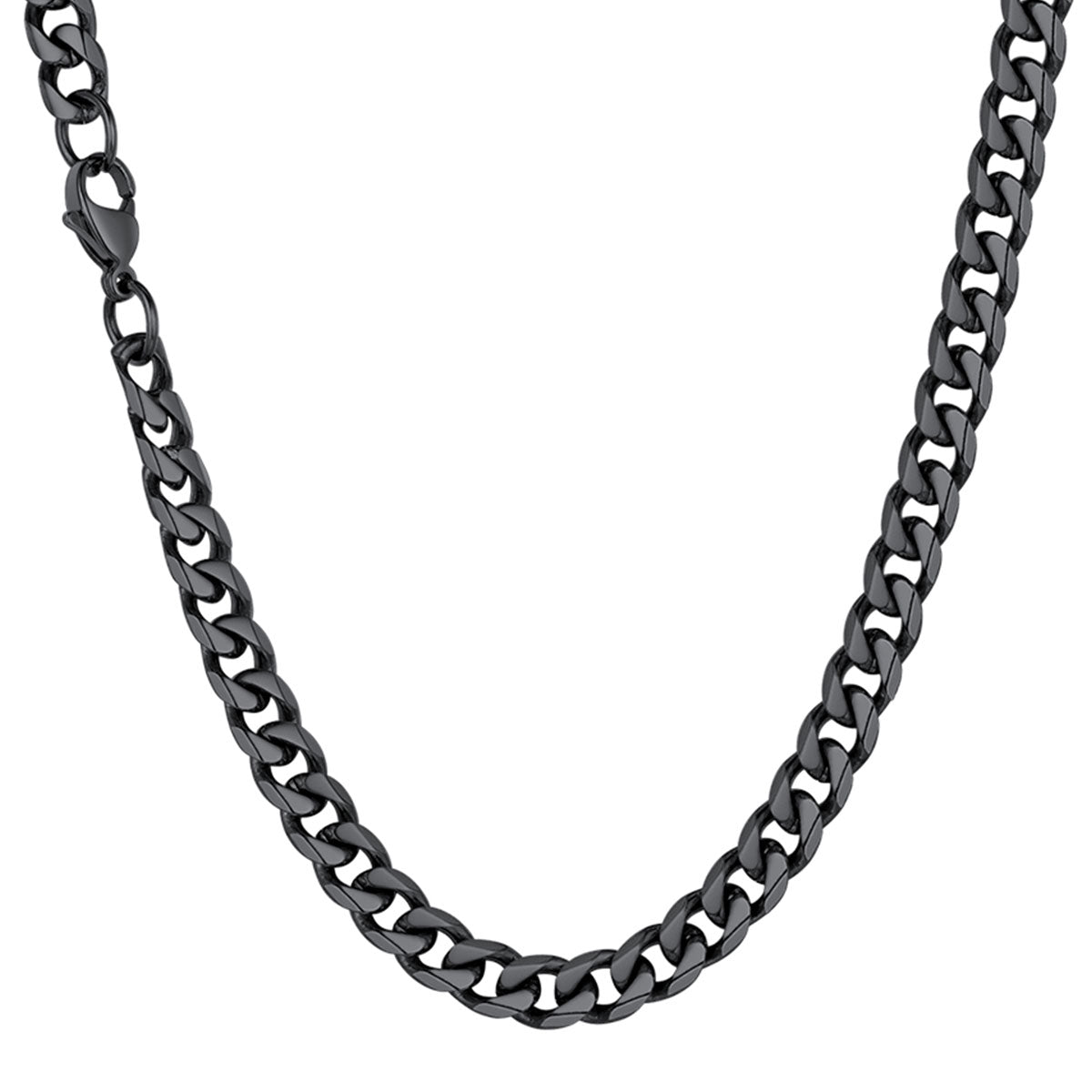 6mm Cuban Chain Necklace Black Plated