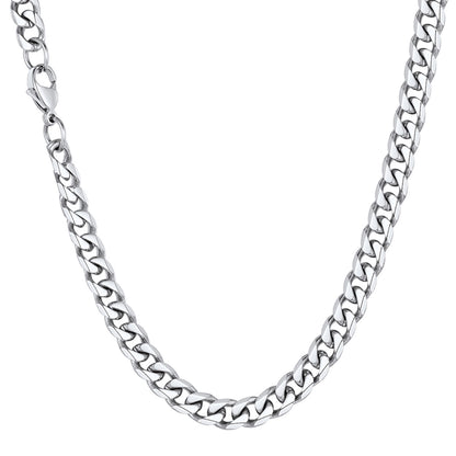 6mm Cuban Chain Necklace Steel