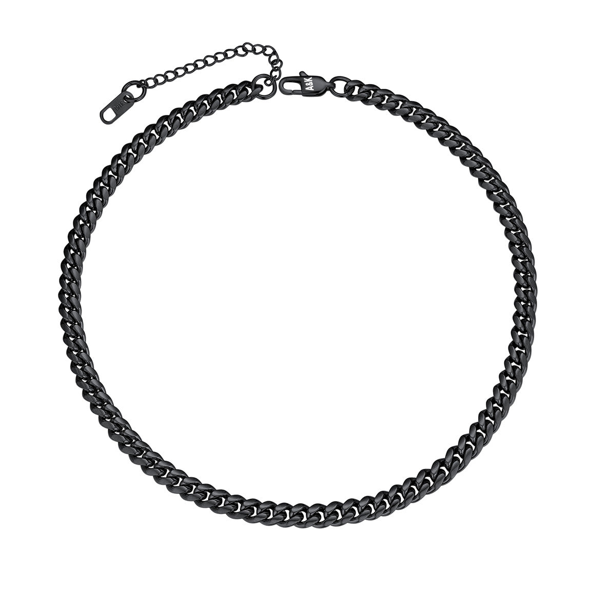6mm Cuban Link Chain Necklace Black Plated