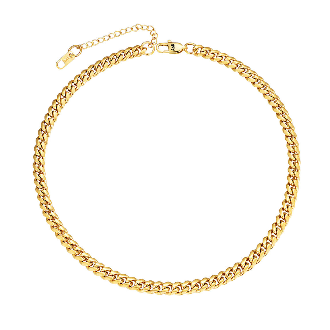6mm Cuban Link Chain Necklace Gold Plated