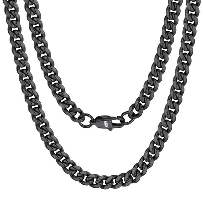 6mm Custom Cuban Link Chain Necklace Black Plated