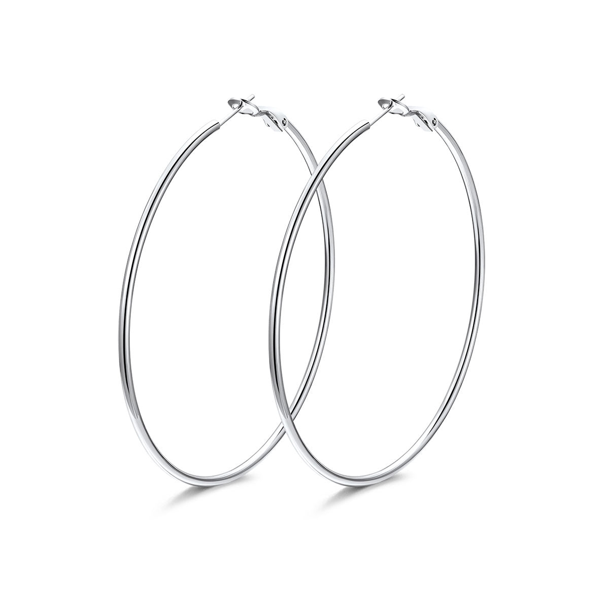 70mm Classic Statement Hoop Earrings for Women on a white background