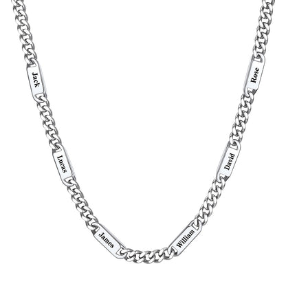 7mm 6 Name Cuban Chain Necklace