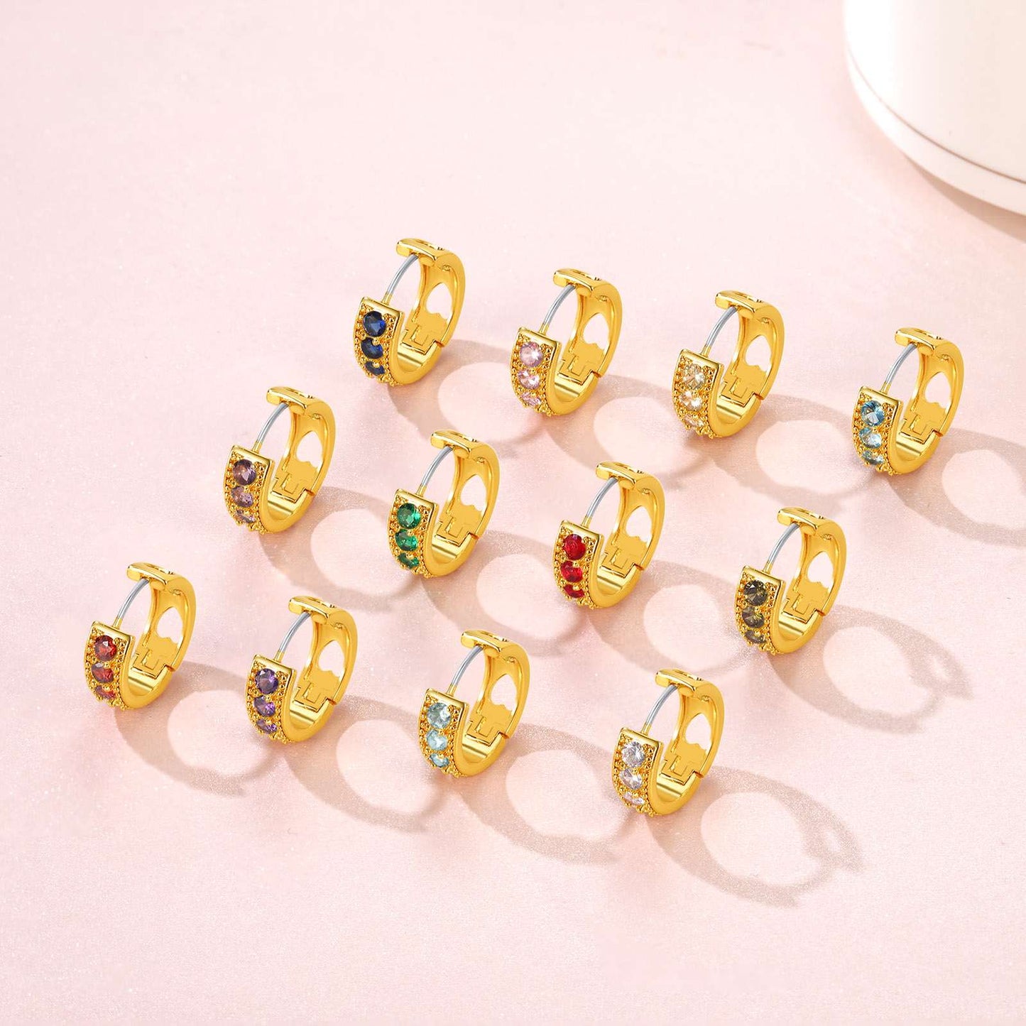 ⚡Flash Sale Birthstone Hoop Earrings for Women