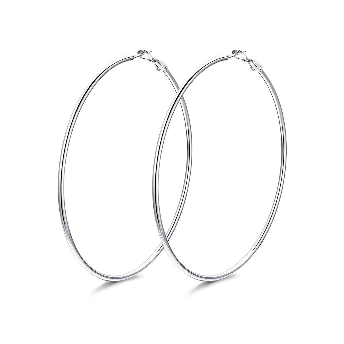 80mm Classic Statement Hoop Earrings for Women on a white background