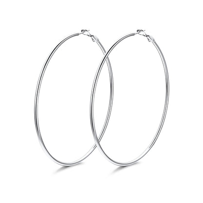 80mm Classic Statement Hoop Earrings for Women on a white background