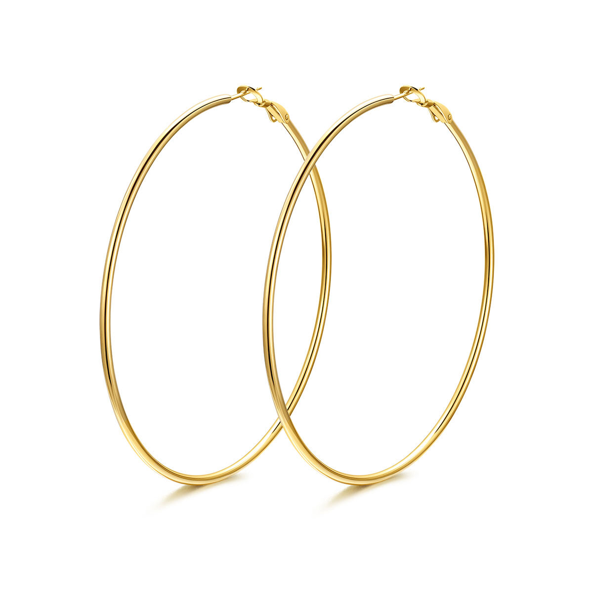 80mm Gold Classic Statement Hoop Earrings for Women
