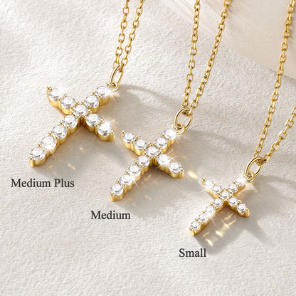 Sparkling Dainty Daimond Cross Necklace for Women