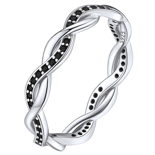 925 Sterling Silver Twisted Wedding Band Ring for Women