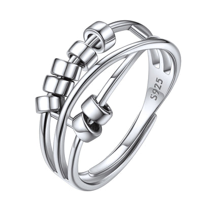 925 Sterling Silver Anti Anxiety Fidget Rings for Women