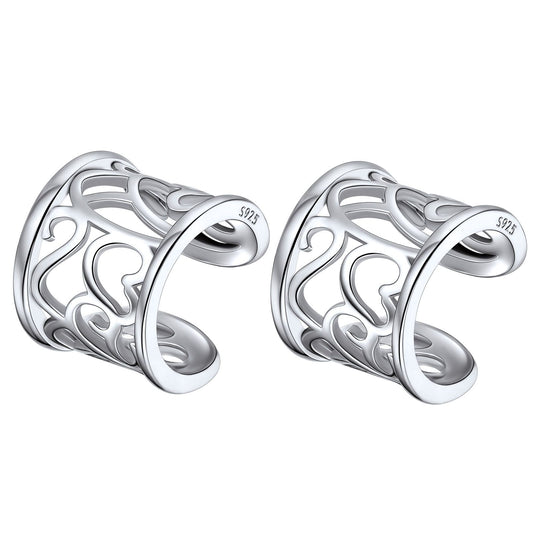 925 Sterling Silver Celtic Ear Cuffs Non-Piercing Cartilage Earrings