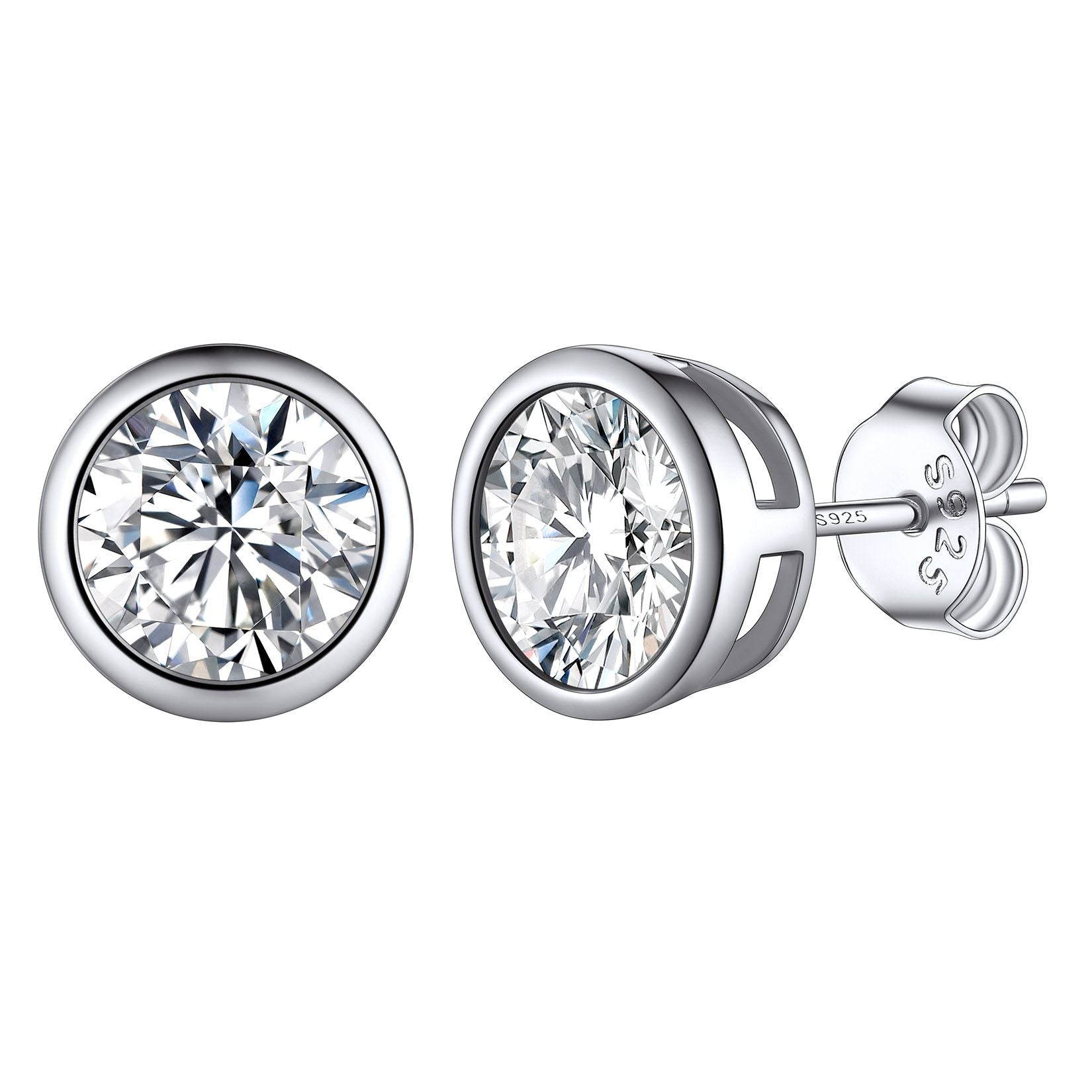 925 Sterling Silver Cubic Zirconia Stud Earrings