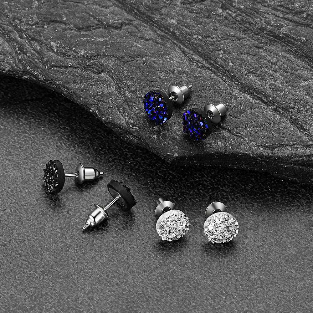 925 Sterling Silver Diamond Stud Earrings in different color