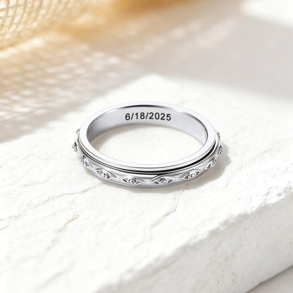925 Sterling Silver Evil Eye Anxiety Fidget Ring
