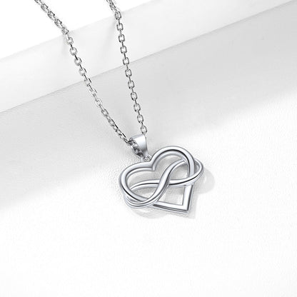 925 Sterling Silver Heart Infinity Necklace
