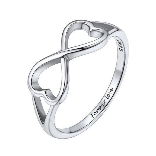 925 Sterling Silver Heart Infinity Promise Ring for Women