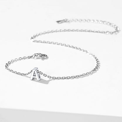 925 Sterling Silver Initial A Anklets 