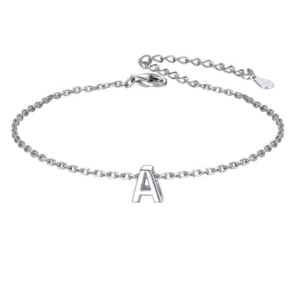 925 Sterling Silver Initial Bracelet for Women