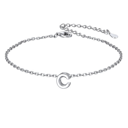 925 Sterling Silver Initial C Bracelet 