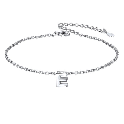 925 Sterling Silver Initial E Bracelet 