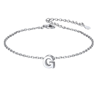 925 Sterling Silver Initial G Bracelet 
