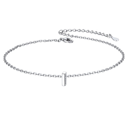 925 Sterling Silver Initial I Anklets for Women