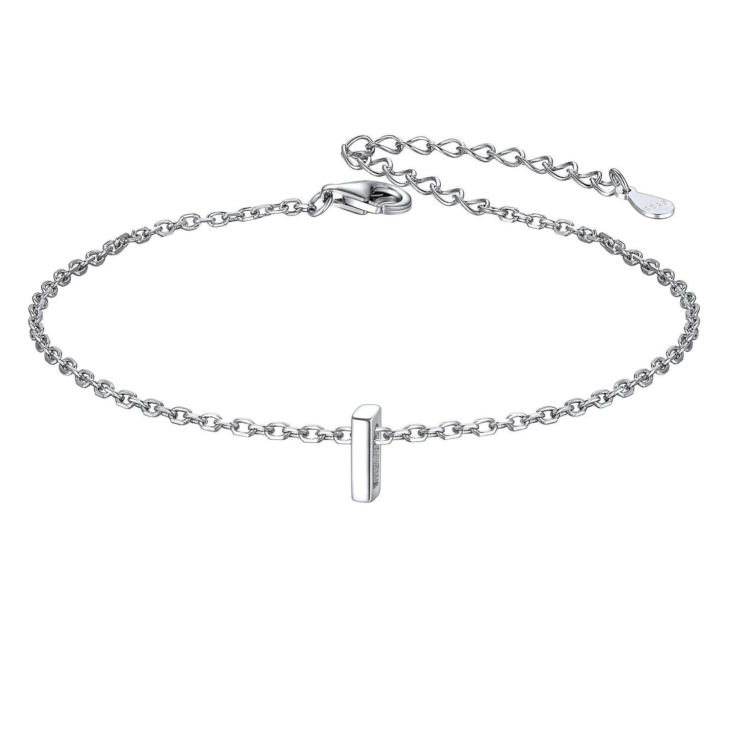 925 Sterling Silver Initial I Bracelet 