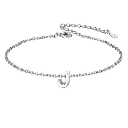 925 Sterling Silver Initial J Bracelet 