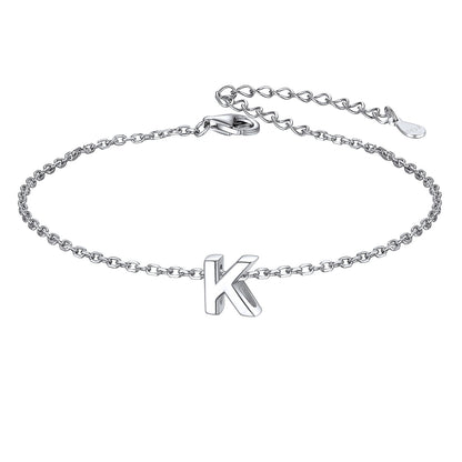 925 Sterling Silver Initial K Bracelet 