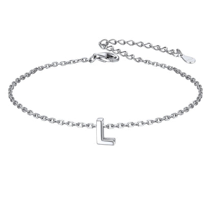 925 Sterling Silver Initial L Bracelet 