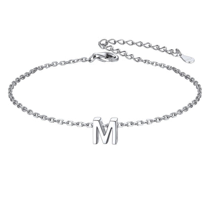 925 Sterling Silver Initial M Bracelet 
