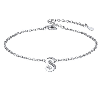 925 Sterling Silver Initial S Bracelet 