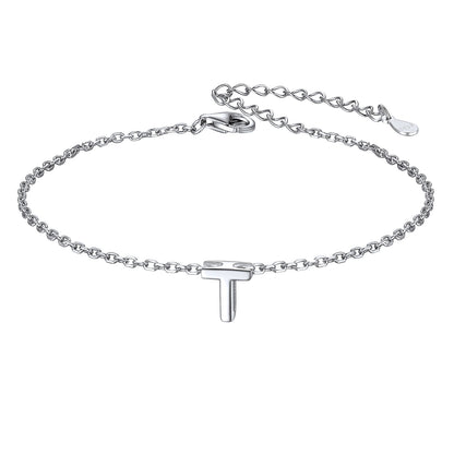 925 Sterling Silver Initial T Bracelet 