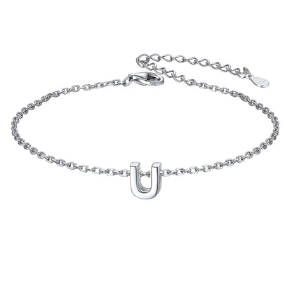 925 Sterling Silver Initial U Bracelet 