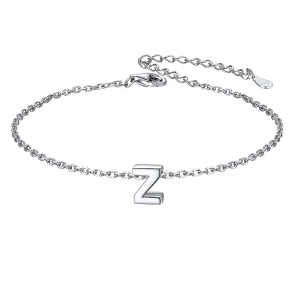925 Sterling Silver Initial Z Bracelet 