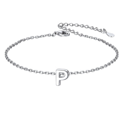 925 Sterling Silver Initial p Bracelet 