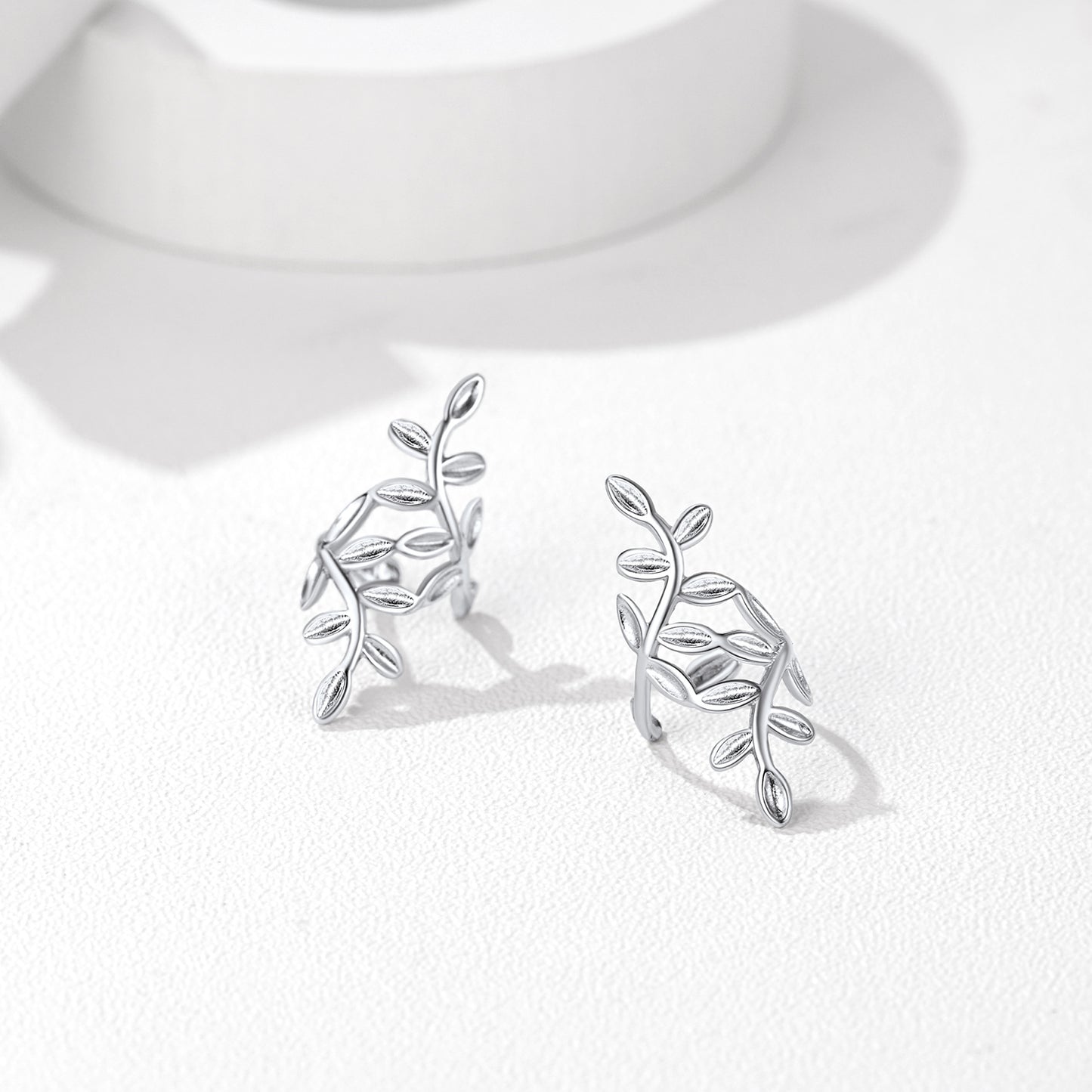 925 Sterling Silver Leaf Ear Cuff Earrings