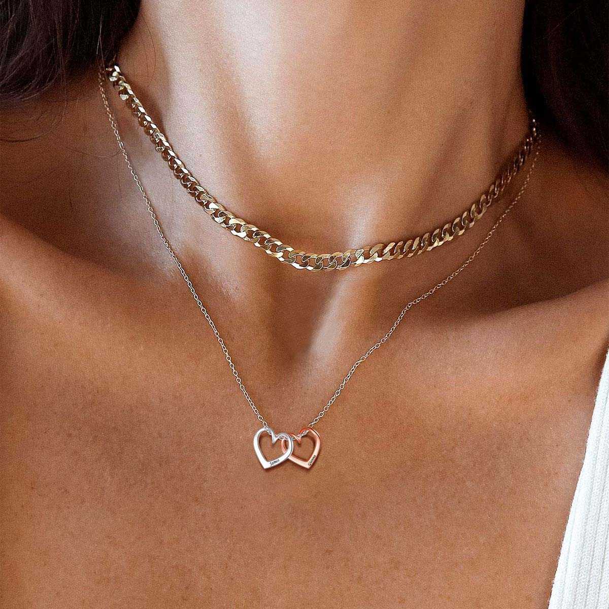 925 Sterling Silver Love Open Heart Necklace