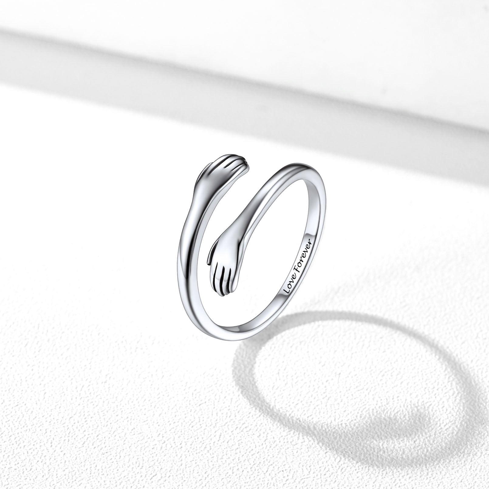 925 Sterling Silver Minimalist Hug Ring Promise Ring