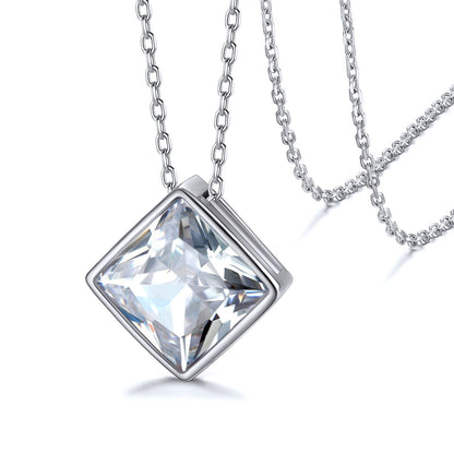 925 Sterling Silver Shiny Cubic Zirconia Necklace