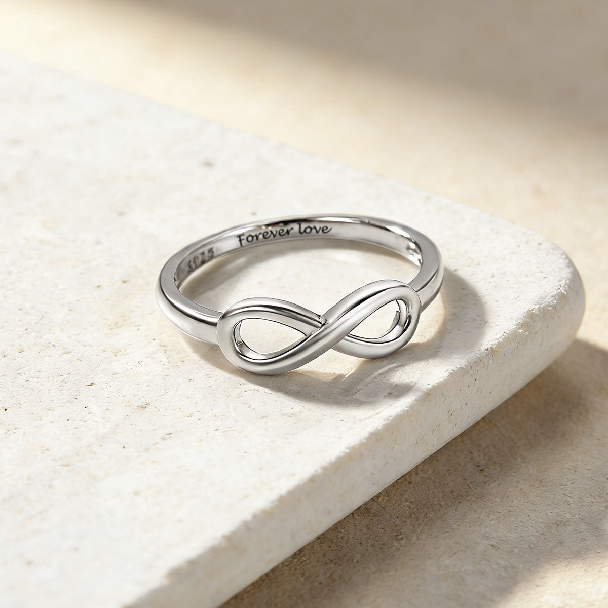 925 Sterling Silver Simple Infinity Ring 