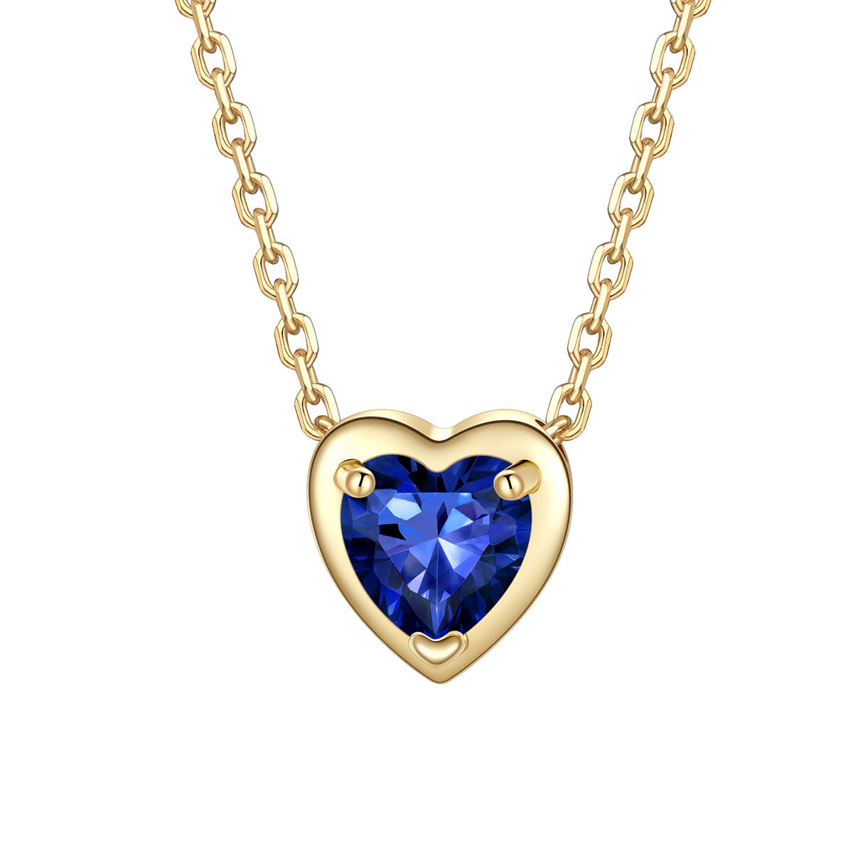 Heart September Birthstone Necklace on a white background