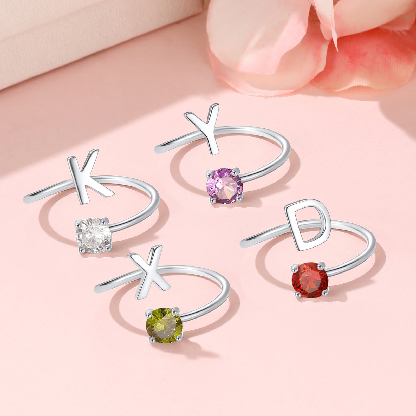 A-Z Stackable Birthstone Rings