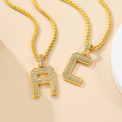 A Bling Cubic Zirconia Initial A-Z Necklace